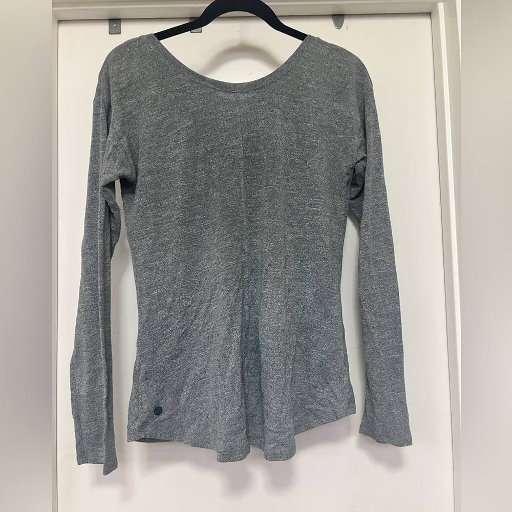 Zella Amara Reversible, Ruched, long -sleeve T - Gray - size S - Picture 4 of 9